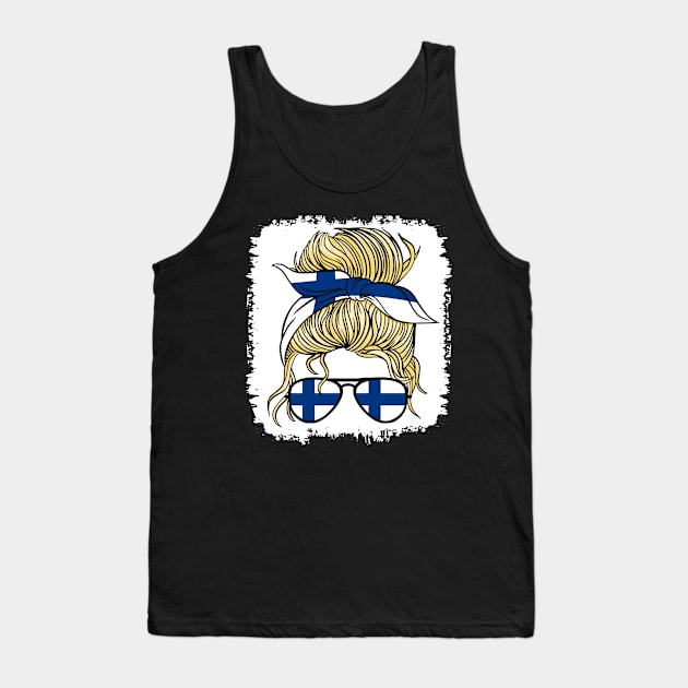 Suomi Finland Flag Girls Finnish Girl Kids Tank Top by qwertydesigns